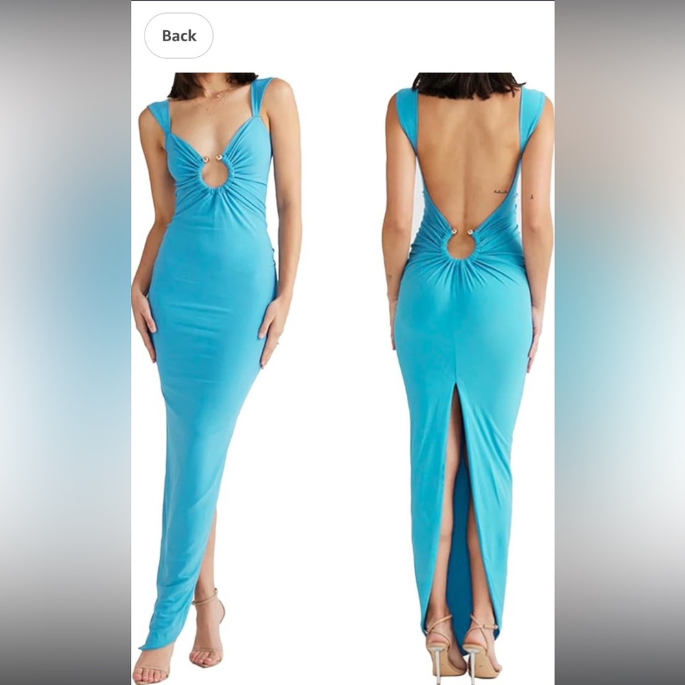 NWOT blue dress never wore, maxi dress size small